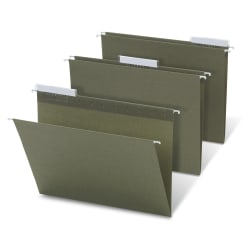 Office Depot® Brand Hanging Folders, 1/3 Cut, Letter Size, 100% Recycled, Green, Pack Of 25