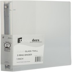 JAM PAPER 3 Ring Plastic Binder, 1 inch, Clear