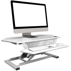 VersaDesk UltraLite Sit-to-Stand Electric Height-Adjustable Desk Riser, 36" x 24", White