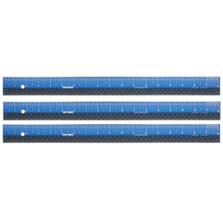 Victor Easy Read Ruler, Stainless Steel, Blue/Black, 18", Pack Of 3