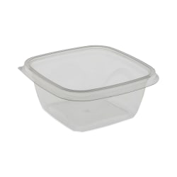 Pactiv Evergreen EarthChoice® Square Bowls, 16 Oz, Clear, Plastic, Carton Of 504 Bowls