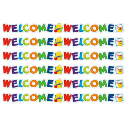 Eureka Extra Wide Deco Trim Packs, 37’ x 3-1/4", Welcome, Set Of 6 Packs