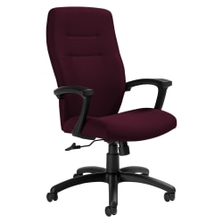 Global® Synopsis Tilter Chair, High-Back, 43 1/2"H x 24 1/2"W x 26 1/2"D, Vermilion/Black