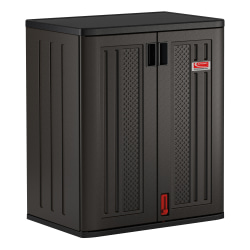 Suncast Commercial HDPE 2-Shelf Base Storage Cabinet, Gray