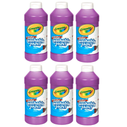 Crayola Washable Paint, 16 oz, Violet, Pack Of 6
