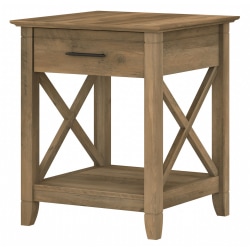 Bush Furniture Key West End Table With Storage, Reclaimed Pine, Standard Delivery