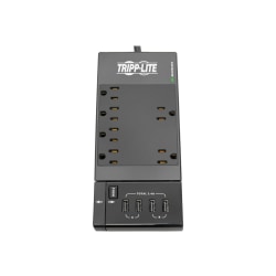Tripp Lite 6-Outlet Surge Protector Power Strip, 4 USB Ports, 6 ft. Cord, 1080 Joules, Diagnostic LED, Black Housing - Surge protector - AC 120 V - 1800 Watt - output connectors: 6 - 6 ft cord - black