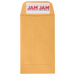 JAM Paper® Coin Envelopes, #3, Peel & Seal, Brown, Pack Of 50 Envelopes