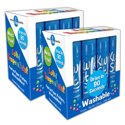 The Pencil Grip Kwik Stix Solid Tempera Paint Sticks, Light Blue, 12 Sticks Per Pack, Set Of 2 Packs