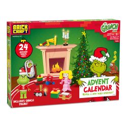 Brickcraft Grinch Advent Calendar Holiday Building Set, Multicolor, Set Of 277 Pieces
