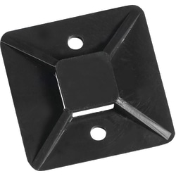 Partners Brand Cable Tie Mounts, 1.5" x 1.5", Black, Case Of 100
