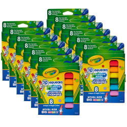 Crayola Pip Squeaks Washable Coloring Book Markers, Set Of 12 Packs, Broad Point, Assorted Colors, 8 Markers Per Pack