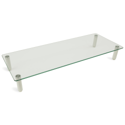 Mount-It MI-7263 Glass Monitor Desk Riser, 3-1/4"H x 22"W x 22"D, Clear