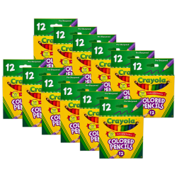 Crayola Short Colored Pencils, Assorted Colors, 12 Per Pack, Set Of 12 Packs