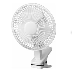 Optimus Convertible Personal Clip-On/Table Fan, 8" x 6", White