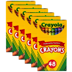 Crayola Crayons, Regular Size, Assorted Colors, 48 Per Box, Set Of 6 Boxes