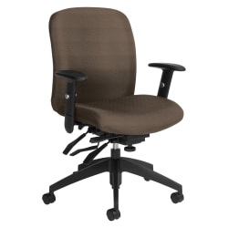 Global® Truform Multi-Tilter Chair, Mid-Back, Earth/Black, Heavy Duty Model