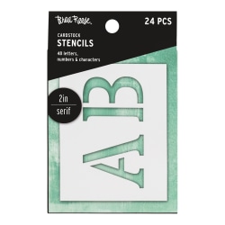 Brea Reese Serif Cardstock Stencils, 2", White, Pack Of 24 Stencils