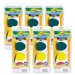 Crayola Jumbo Washable Watercolor Set, 4 Colors, Pack Of 6