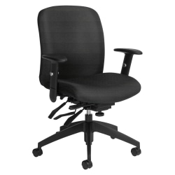Global® Truform Multi-Tilter Chair, Mid-Back, Granite Rock/Black, Heavy Duty Model