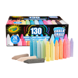 Crayola Bright & Bold Chalk Sticks, Assorted Colors, Pack Of 130
