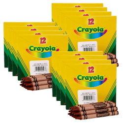 Crayola Bulk Crayons, Regular Size, Brown, 12 Per Box, Set Of 12 Boxes