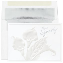 Custom Embellished Sympathy Greeting Cards With Blank Foil-Lined Envelopes, 7-3/4" x 5-3/8", With Sympathy, Box Of 25 Cards