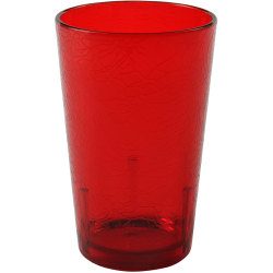 Cambro Del Mar Styrene Tumblers, 8 Oz, Ruby Red, Pack Of 36 Tumblers