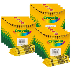 Crayola Bulk Crayons, Regular Size, Yellow, 12 Per Box, Set Of 12 Boxes