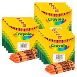 Crayola Bulk Crayons, Regular Size, Orange, 12 Per Box, Set Of 12 Boxes