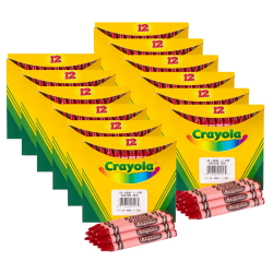Crayola Bulk Crayons, Regular Size, Red, 12 Per Box, Set Of 12 Boxes