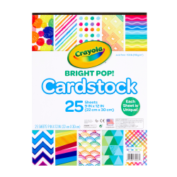 Crayola® Bright Pop Cardstock, 9" x 12", Pastel, Pack Of 25 Pieces