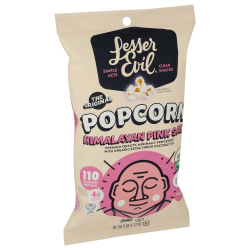 LesserEvil Organic Popcorn, Himalayan Pink Salt, 0.88 Oz, Total Qty 18