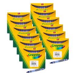 Crayola Bulk Crayons, Regular Size, Blue, 12 Per Box, Set Of 12 Boxes
