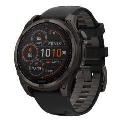 Garmin® fenix® 8 Multisport Sapphire Solar GPS Watch With Silicone Band And 47mm Lens, Carbon Gray/Black