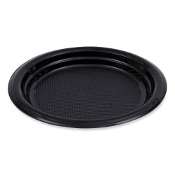 Boardwalk® Hi-Impact Plastic Plates, 6", Black, Carton Of 1,000 Plates