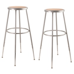 National Public Seating Adjustable Hardboard Science Stools, 31-1/2 - 38-1/2"H, Brown/Gray, Pack Of 2 Stools