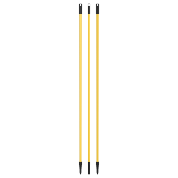 Gritt Commercial Threaded Fiberglass Broom/Squeegee Handle, 60", Yellow, Pack Of 3 Handles
