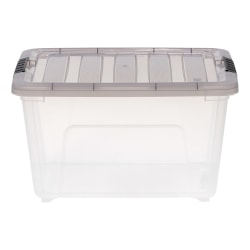 Iris® Stack & Pull™ Storage Box, 8 Gallon, Clear/Gray