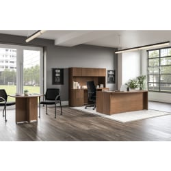 HON® Mod 72"W Computer Desk Office Suite With Hutch, Sepia Walnut