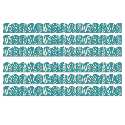 Carson Dellosa Education Scalloped Bulletin Board Borders, True to You Teal with Leaves, 39' Per Pack, Set Of 6 Packs