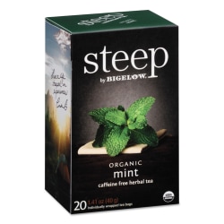 Bigelow® Steep Tea, Mint, 1.41 Oz, Box Of 20 Tea Bags