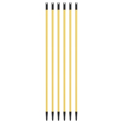 Gritt Commercial Threaded Fiberglass Broom/Squeegee Handle, 60", Yellow, Pack Of 6 Handles