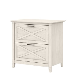 Bush Furniture Key West 20"D Lateral 2-Drawer File Cabinet, Linen White Oak, Delivery