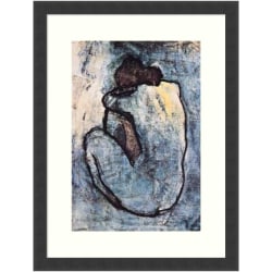 Amanti Art The Blue Nude (Seated Nude) 1902 by Pablo Picasso Wood Framed Wall Art Print, 16"W x 20"H, Black