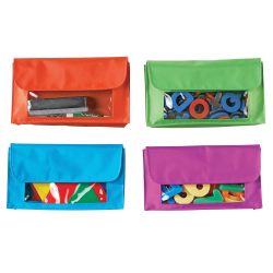 Learning Resources Magnetic Storage Pockets, 9 1/2" x 5 1/2", Assorted Colors, Pack Of 4