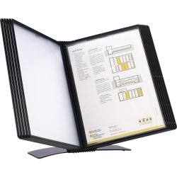 Tarifold EZD771 10-Pocket Easy-Load Desktop Display Unit, 16"H x 14"W x 16"D, Black