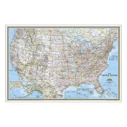 National Geographic United States Classic Map, Poster Size and Laminated, 36" x 24"