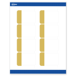 Avery® Print-To-The-Edge Labels With Sure Feed® Technology, S00-DJK-PRWMP10, Rectangle, 2" x 3", Matte White, Preprinted Dipped Gold Edge Design, Pack Of 80