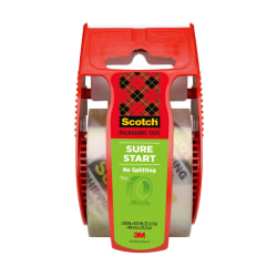 Scotch Sure Start Easy Unwind Packaging Tape, 22.20 Yd x 1.88"W x 2.6 mil x 1.50" Diameter, 1 1/2" Core, Clear, 1 Roll